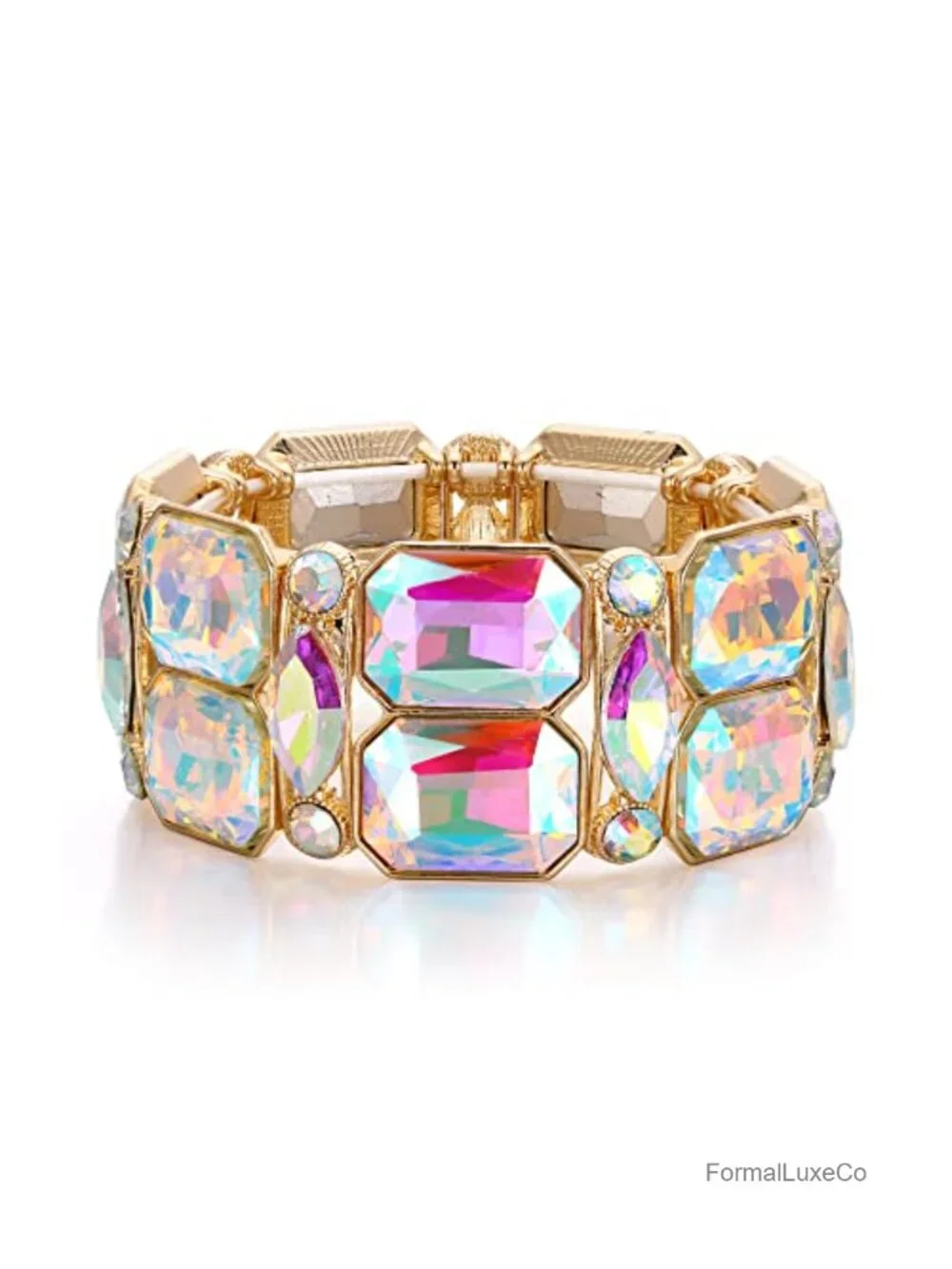 Art Deco Vintage Crystal Stretch Bracelet for Women Party Prom Gift